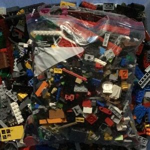 One gallon zip lock bag of LEGOs